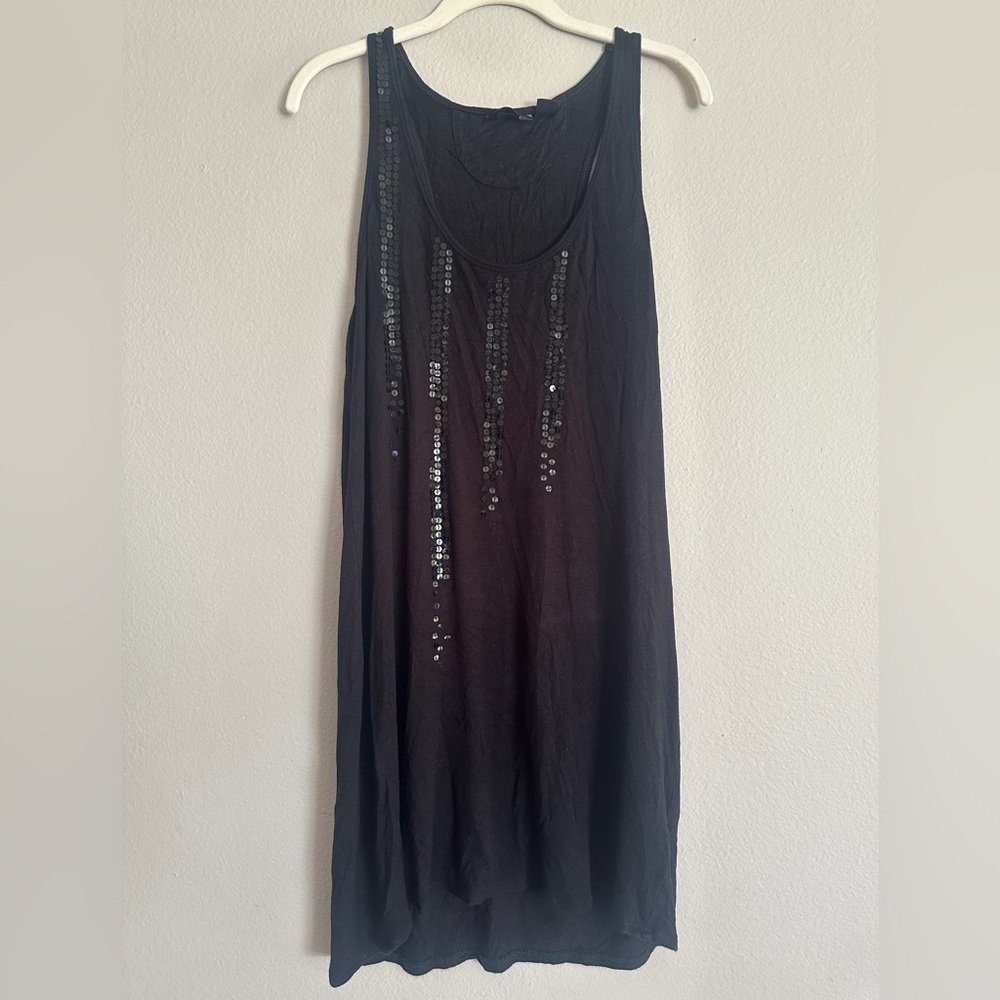 Black Sleeveless Dress with Sequin Detail